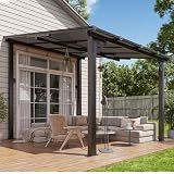 Aoxun 8’x10’ Gazebo with Aluminum Frame & Polycarbonate Panel, Black
