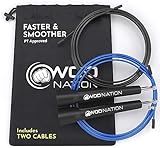 WOD Nation Jump Rope - Black Alloy Steel, Adjustable Length - Speed Jump Rope for Men & Women - Boxing & MMA Home Workout Equipment - Gym Fitness Equipment & Cardio Gear