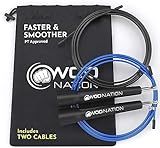 WOD Nation Jump Rope - Black Alloy Steel, Adjustable Length - Speed Jump Rope for Men & Women - Boxing & MMA Home Workout Equipment - Gym Fitness Equipment & Cardio Gear