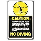 Poolmaster Sign for Residential or Commercial Swimming Pools, Above Ground Pool No Diving