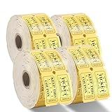 Golden Raffle Tickets – 4000 Tickets, 4 Double Rolls, Metallic Gold Foil Tickets for Carnivals, Events, Classroom Rewards, Family Games, Entry, Bingo, Auction & Door Prizes