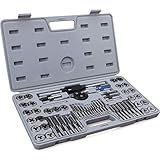 60-Pc Master Tap and Die Set - Include SAE Inch Size #4 to 1/2” and Metric Size M3 to M12, Coarse and Fine Threads | Essential Threading Rethreading Tool Kit with Complete Accessories and Storage Case