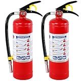 2-Pack ABC Dry Chemical Fire Extinguishers, 5 lb 2A:10B:C Rating for Home, Business, Boat, Truck, Quick Release Handle, Ideal for Electrical & Grease Fires, Car Dry Powder Fire Extinguisher