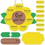 Syhood 24 Set God Says You are Sunflower Craft Kit for Sunday School VBS Religious DIY Christian Bible Craft Kit for School Home Activities