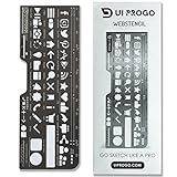 Stainless Steel Stencils for Portable Drawing - Gift for UI UX Designer - Ui Stencil - Large Icons for Easy Stenciling - Includes Social Media Icons – Webstencil by UI PROGO