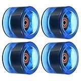 PATIKIL 70mm 78A Longboard Wheels with Red ABEC-9 Bearings, 4 Pack Soft Cruiser Wheels Street Wheels for Skateboards Skateboard Wheel PU, Clear Blue