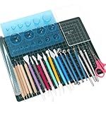 Basic Polymer Clay Tools, Clay Sculpting Tools Acrylic Roller Pin, Clear Rectangle Sheet Press Board, Double-Ended Pottery Carving Set for Beginner (26)