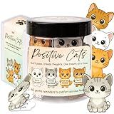 Miarita Positive Cats Jar – 60 Affirmation Cards for Anxiety & Self Care, Cat Gifts for Women, Teens & Men, Stress Relief & Against Anxiety Cards, Cats Themed Gift, Cat Gifts