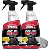 Weiman Daily Cooktop Cleaner & Degreaser, 2 Pack with Microfiber Cloth