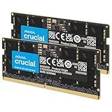 Crucial 32GB DDR5 RAM Kit (2x16GB), 5600MHz (or 5200MHz or 4800MHz) Laptop Memory 262-Pin SODIMM, Compatible with Intel Core and AMD Ryzen 7000, Black - CT2K16G56C46S5