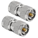 DUOGIMZ 2-Pack UHF PL259 Male to PL259 Male Adapter Low Loss UHF PL-259 Male Coaxial Connectors 2PCS