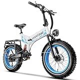 SASIKEIBIKE Fat Tire Electric Bike for Adults.Folding ebikes for Adults.1500W Folding ebike Full Suspension,52V 20AH Electric Dirt Bike