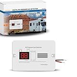 PANGAEA Digital RV Propane Gas Detector with 85dB Loud Alarm, DC 12V, for Trailer, Motorhome, Motorcoach (Surface Mount - White)