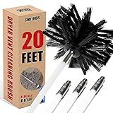 Particle Furnace Cleaning Brush, 4"/6" Brush,Chimney Brush,Dryer Vent Cleaner Kit,Flexible Rods (15PcsRods+1Pcs 4"+1Pcs 6" Brush)