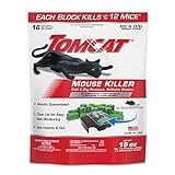 Tomcat Mouse Killer Child and Dog Resistant, Refillable Station for Indoor and Outdoor, 1 Station and 16 Poison Block Refills