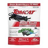 Tomcat Mouse Killer Child and Dog Resistant, Refillable Station for Indoor and Outdoor, 1 Station and 16 Poison Block Refills