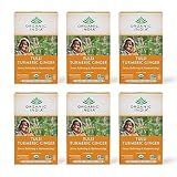 ORGANIC INDIA Tulsi Turmeric Ginger Herbal Tea - Stress Relieving & Harmonizing, Immune Support, Aids Digestion, Vegan, Caffeine-Free - 18 Infusion Bags, 6 Pack