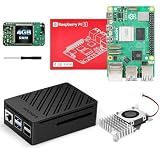SANOOV Raspberry Pi 5 4GB Kit, 4GB RAM Single Board Computer with Active Cooler and ABS Case, Complete Raspberry Pi 5 Starter Kit for IoT Robotics Retro Gaming