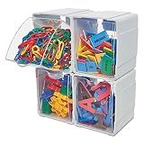 Deflecto Tilt Bin Interlocking 4-Bin Organizer