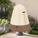 ANartcle Outdoor Fountain Cover D 32"x H 38",600D Waterproof Heavy Duty Outdoor Fountain Covers,Garden Fountain Statue Protective Cover,Beige&brown