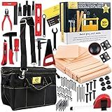 MALUVRIAN Educational Toys Building Toys - Plastic Tools - Kid Toys STEM Toys for Boys and Girls - Real Tool Bag Construction Toys Arts and Crafts Foam Wood Pretend Play Creative Toys Kids Tool Set