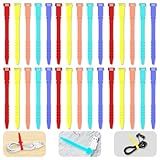 Silicone Zip Ties, 4.5" Reusable Zip Ties, 30pcs Rubber Cable Ties Straps for Wire Management, Elastic Cable Organizer for Home Office Table Desk Cord Ties(11.3cm, Red, Yellow, Blue, Green, Orange)