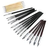 Hamineler 20pc Silicone Clay Sculpting Tools - Shaping, Modeling, Carving Set for Pottery, Sculpture