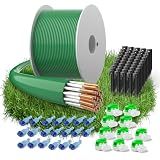 200m/656ft Boundary Cable + 50 Pegs + 10 Cable Connectors + 20 Sets of Connection Terminal for Robot Mower, Universal Boundary Wire, Compatible with Husqvarna/Worx/Bosch, Garden Wire Accessory Set