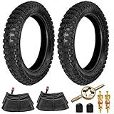 FVRITO 12.5x2.75 (12-1/2x2.75) knobby Tire & Inner Tube for Razor MX350 MX400 Dirt Rocket X-Treme X-560 Heavy Duty Scooter Tao Tao 47cc 49cc Kids Mini Pocket Dirt Pit Bike Straight Valve Stem Cap 2PCS
