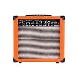 Leo Jaymz 20W Electric Guitar Amplifier - Clean and Distortion Channel - 3 Band Equalization and CD Line Input - Recording Studio, Practice Room, Small Courtyard (6.5", Orange)