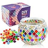 Joyclub DIY Mosaic Candle Holder Kit Mosaic Kits for Adults and Kids Stained Glass Tealight Candle Holder for Home Lighting Decor Girls Birthday Craft Gifts