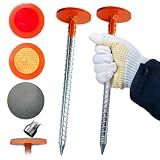 WANSRUYI Rebar Survey Marker Stakes, 12 Inch Long - 1.35 LB Heavy Duty, Hi-Vis Orange (2 Pack) Building line Marker Posts are Suitable for Paving Stones, Gardens, Lawn Edges, and Weed barriers