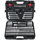Amazon Basics Mechanic's Socket Tool Set With Case, Metric Sizes, 145-Piece