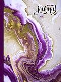 Hardcover Notary Journal: 8.5x11 Large Notarial Logbook / With 200 Numbered Pages - Two Record Logs Per Page / 400 Records / Ledger Book Gift For Signing Agents / Purple White Gold Abstract Marble Art