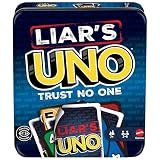 Mattel Games Liar’s UNO Card Game in Travel & Storage Tin for Adults, Kids, Families, Parties & Game Nights, Outwit Other Players with Bluffing & Trickery (Amazon Exclusive)