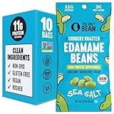 The Only Bean Crunchy Dry Roasted Edamame Snacks (Sea Salt), Keto Snack Food, High Protein (11g) Healthy Snacks, Low Carb Gluten Free Office Vegan Food 100 Calorie Snack Pack, 0.9oz 10 Pack