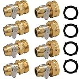 Hourleey Garden Hose Repair Connector with Clamps, Fit for 3/4" or 5/8" Garden Hose Fitting, 4 Set