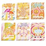 12 Pcs Hippie Boho Coloring Books Kids Stay Groovy Drawing Book Peace Sign Bulk Boho Rainbow Hippie Bus Retro Flowers Coloring Books Daisy Rainbow Hippie Bus Activity Book for Retro Bohos Two Groovy