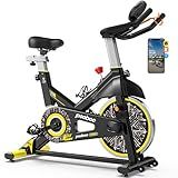 pooboo Exercise Bike for Home,Smart Cycling Bike Magnetic Stationary Bike, 350 lbs Weight Capacity & 40 lbs Flywheel, Indoor bicycle exercise Spin Bike Workout Bike with Extra Comfort Seat and Self-Developed App