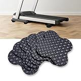 6 Pack Treadmill Pads - Anti-Slip & Anti-Vibration Exercise Equipment Mats - Floor Protectors for Hardwood & Carpet, Noise Reducing Stabilizer Feet for Bike, Elliptical, Rower (Quatrefoil, 4"x4"x0.2")