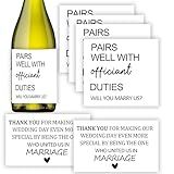 4 Pcs Officiant Whiskey Label +2 Pcs Thank You Cards, Pairs well with officiant duties Wine Bottle Stickers, Wedding Card to Officiant, Wedding Officiant Liquor Label, Officiant Wedding Gift, Gifts fo