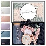 Godmother Proposal Gift Box Set, Best Godmother Ever Gift from Godchild, Chic Personalized Keepsake with Compact and Scrunchies, Gifts for Godmother (GD2) (Black, Chic)