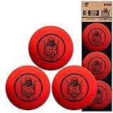 ACE HOCKEY Street Hockey Balls – 3-Pack with Mesh Bag – No-Bounce Outdoor PVC Play Balls for Street, Roller & DEK Hockey – Official Size 2 5/8" – High Visibility Orange