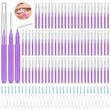 Lezmarket 300PCS Interdental Brushes for Braces, Soft and Bendable Dental Brush for Orthodontic Braces, Braces Cleaner Brush Tooth Pick Teeth Flossers Brushes for Teeth (Purple)