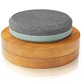 Sharp Pebble Puck/Disk - Axe/Hatchet Large Sharpening Stone- Whetstone Blade & Tool Sharpener- Dual Grit Multipurpose Waterstone Sharpener with Bamboo Box