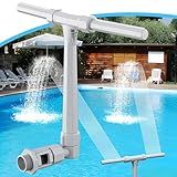 SHAPON Pool Fountain Above and Inground Pools, Adjustable Pool Waterfall with Dual Spray Sprinklers, Outdoor Pool Accessories for Relaxation and Cooling, Gray