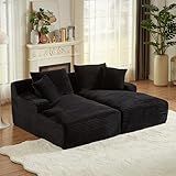 KEIKI 78.8" Compressible Double Chaise Lounge, Oversized Cloud Couch for Family Lounging and Casual Hosting, Boneless Chaise Lounge Indoor with Plush Spring Cushions, No Assembly Needed