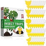 40 Pcs 5 Shapes Yellow Extremely Sticky Traps for Fungus Gnat, Fruit Fly, Fly, Whitefly, Flying Insect Catcher Traps for Houseplants, Kitchen, Indoor/Outdoor, Non-Toxic, Odorless, Pet and Kid Safe