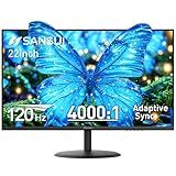SANSUI 22 Inch 120Hz Monitor, FHD Computer Monitor 4000:1 Contrast Ratio with Adaptive Sync, HDR 100% sRGB, HDMI x 2, VESA Mount, Eye Care for Home/Office (ES-22X3AH, One HDMI Cable Included).