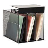 Mind Reader Slide-On Under Desk File Organizer, No Tools Required, Hanging Storage for Laptops, Folders, and Notebooks, Metal, Black
